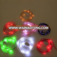 2016 hot selling Shoelace Led Flashing Nylon Shoelace Charm Colourful shoe light,motion sensor led light for shoelace